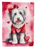 Bearded Collie My Valentine Garden Flag Mailbox Decorative Yard Banner Outside Patio Artwork for Flower Beds, Garden Size, Multicolor