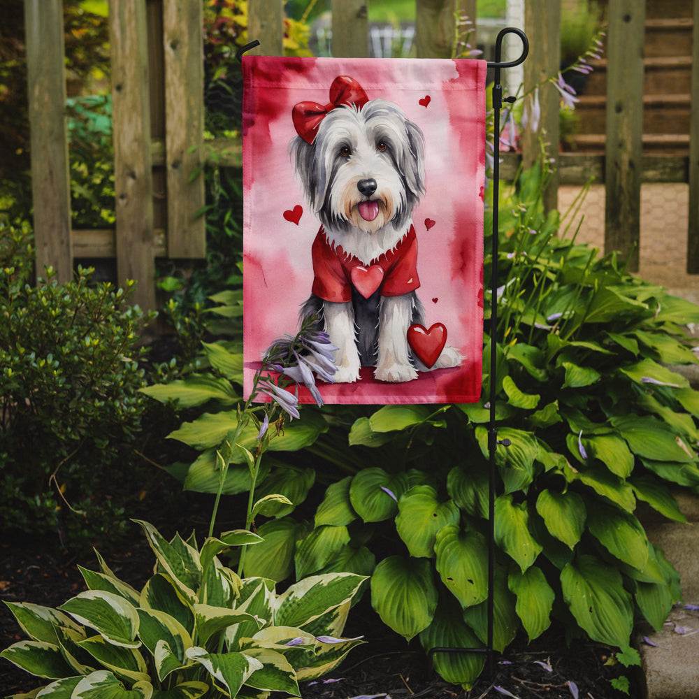Bearded Collie My Valentine Garden Flag Mailbox Decorative Yard Banner Outside Patio Artwork for Flower Beds, Garden Size, Multicolor