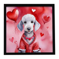 Bedlington Terrier My Valentine Framed Metal Print Bathroom, Kitchen, Office, Home Decor Wall Art Ready to Hang, Square, 8X8