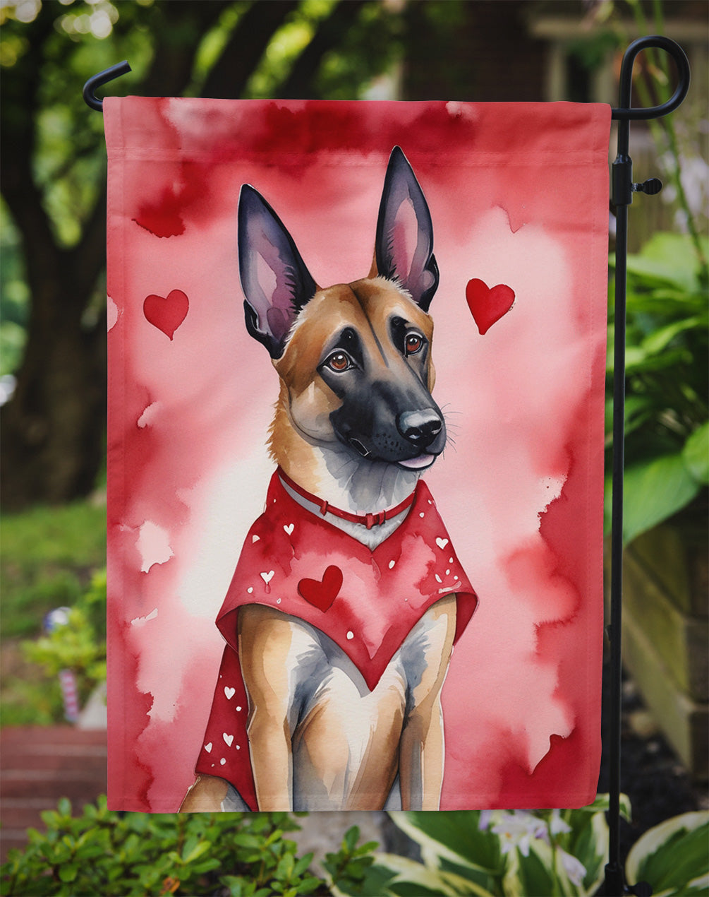 Belgian Malinois My Valentine Garden Flag Mailbox Decorative Yard Banner Outside Patio Artwork for Flower Beds, Garden Size, Multicolor