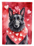 Belgian Sheepdog My Valentine House Flag 28x40 Porch Sleeve Pole Decorative Outside Yard Banner Artwork Wall Hanging, Polyester