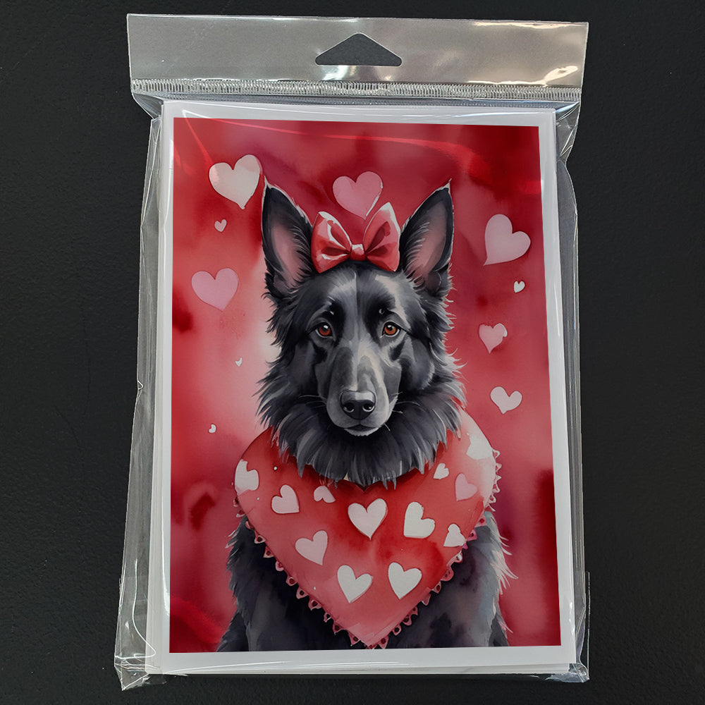 Belgian Sheepdog My Valentine Greeting Cards Pack of 8 Blank Cards with Envelopes Whimsical A7 Size 5x7