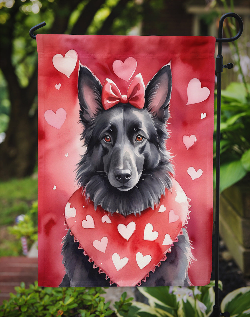 Belgian Sheepdog My Valentine Garden Flag Mailbox Decorative Yard Banner Outside Patio Artwork for Flower Beds, Garden Size, Multicolor