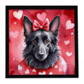 Belgian Sheepdog My Valentine Framed Metal Print Bathroom, Kitchen, Office, Home Decor Wall Art Ready to Hang, Square, 8X8