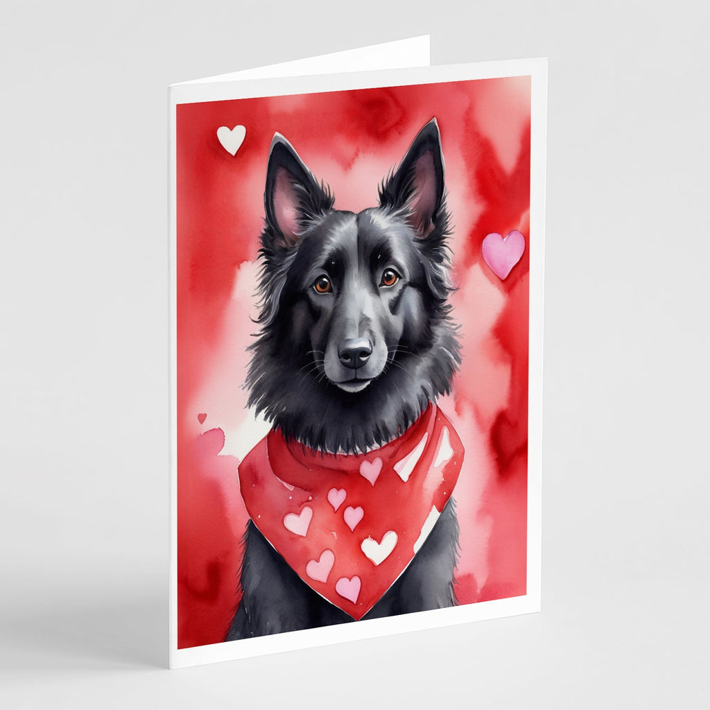 Belgian Sheepdog My Valentine Greeting Cards Pack of 8 Blank Cards with Envelopes Whimsical A7 Size 5x7