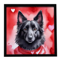 Belgian Sheepdog My Valentine Framed Metal Print Bathroom, Kitchen, Office, Home Decor Wall Art Ready to Hang, Square, 8X8