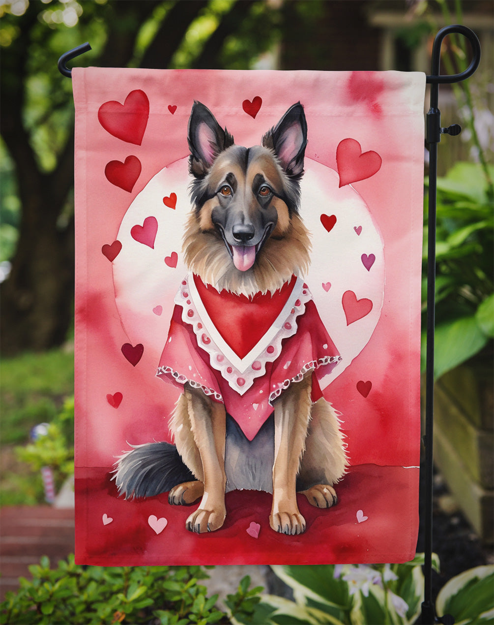 Belgian Tervuren My Valentine Garden Flag Mailbox Decorative Yard Banner Outside Patio Artwork for Flower Beds, Garden Size, Multicolor