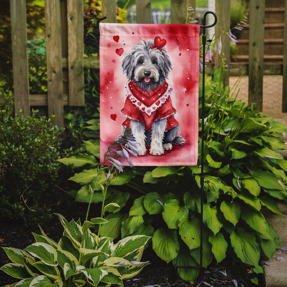 Bergamasco Sheepdog My Valentine Garden Flag Mailbox Decorative Yard Banner Outside Patio Artwork for Flower Beds, Garden Size, Multicolor