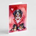 Bernese Mountain Dog My Valentine Greeting Cards Pack of 8 Blank Cards with Envelopes Whimsical A7 Size 5x7