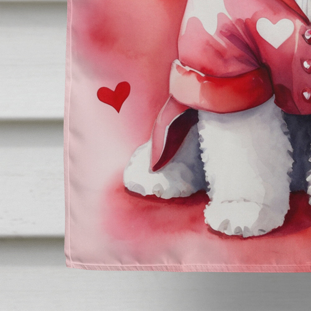 Bichon Frise My Valentine House Flag 28x40 Porch Sleeve Pole Decorative Outside Yard Banner Artwork Wall Hanging, Polyester