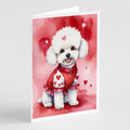 Bichon Frise My Valentine Greeting Cards Pack of 8 Blank Cards with Envelopes Whimsical A7 Size 5x7