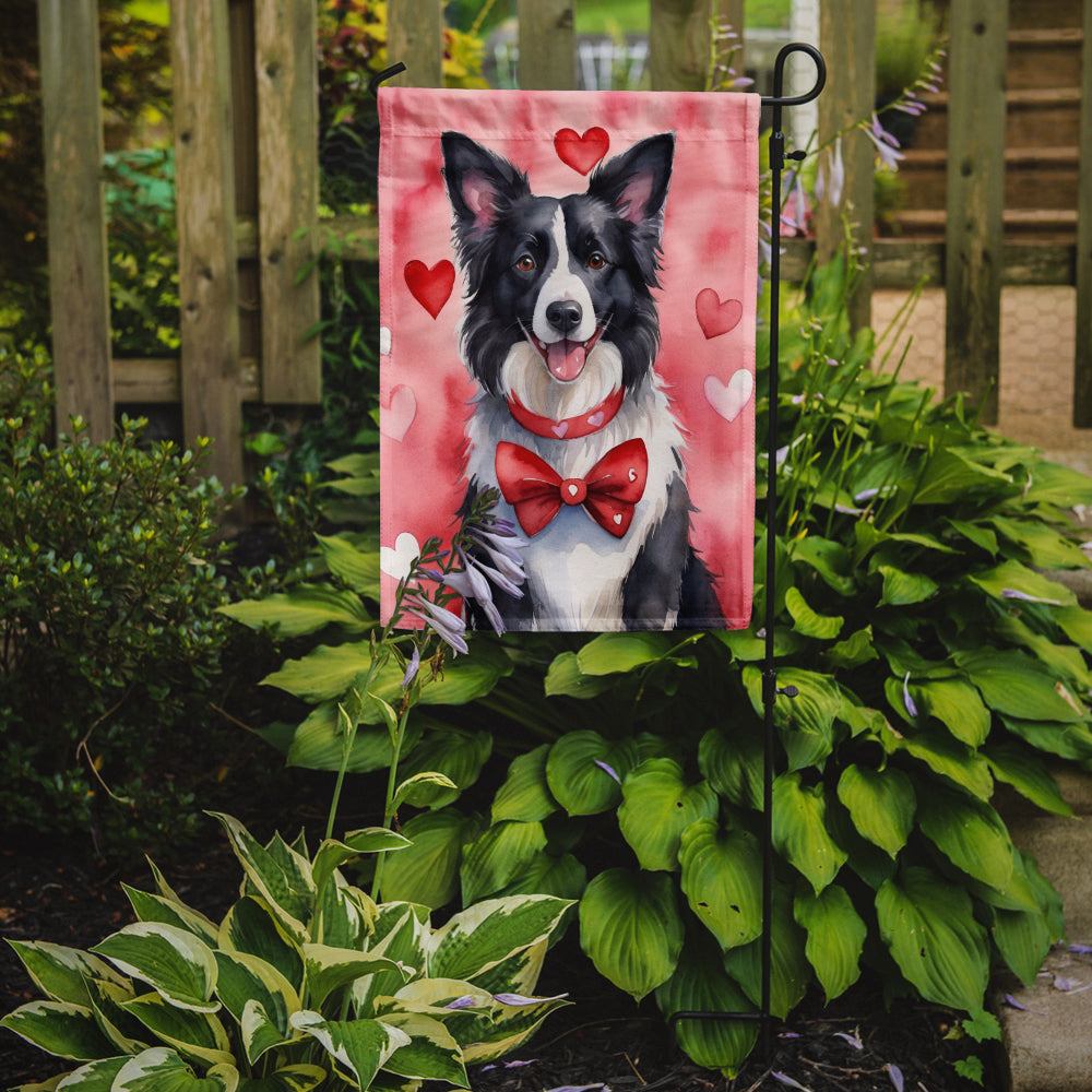 Border Collie My Valentine Garden Flag Mailbox Decorative Yard Banner Outside Patio Artwork for Flower Beds, Garden Size, Multicolor