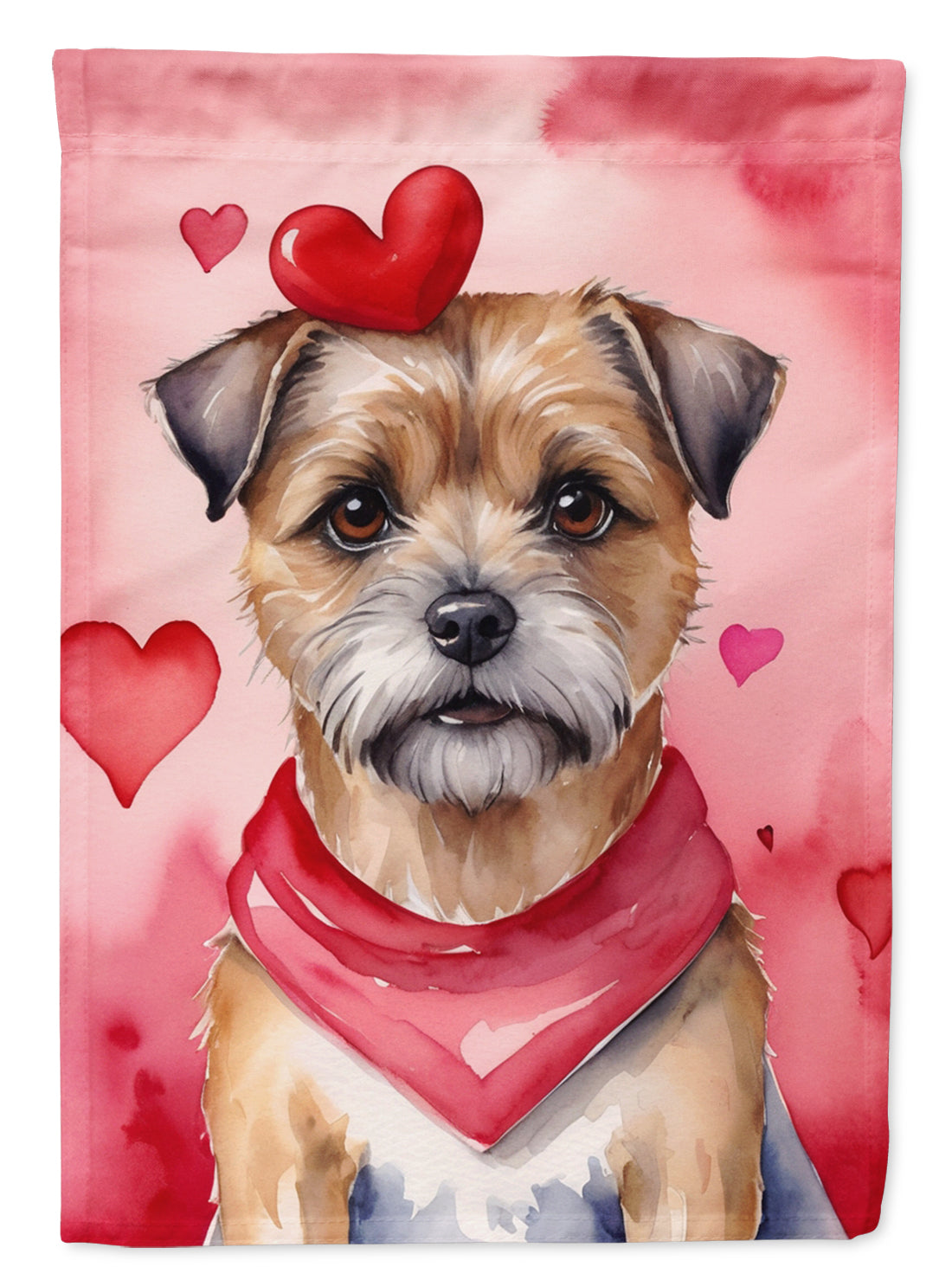 Border Terrier My Valentine Garden Flag Mailbox Decorative Yard Banner Outside Patio Artwork for Flower Beds, Garden Size, Multicolor