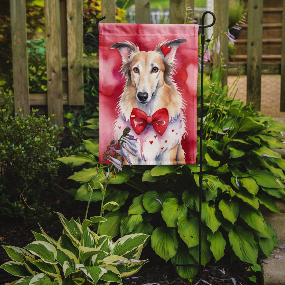 Borzoi My Valentine Garden Flag Mailbox Decorative Yard Banner Outside Patio Artwork for Flower Beds, Garden Size, Multicolor