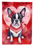 Boston Terrier My Valentine Garden Flag Mailbox Decorative Yard Banner Outside Patio Artwork for Flower Beds, Garden Size, Multicolor