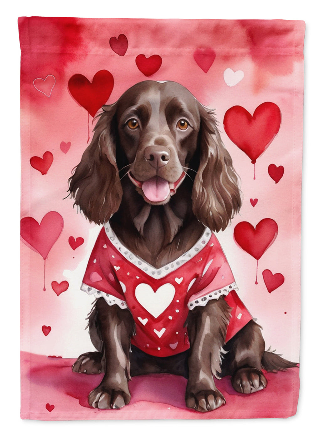 Boykin Spaniel My Valentine Garden Flag Mailbox Decorative Yard Banner Outside Patio Artwork for Flower Beds, Garden Size, Multicolor
