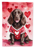 Boykin Spaniel My Valentine Garden Flag Mailbox Decorative Yard Banner Outside Patio Artwork for Flower Beds, Garden Size, Multicolor