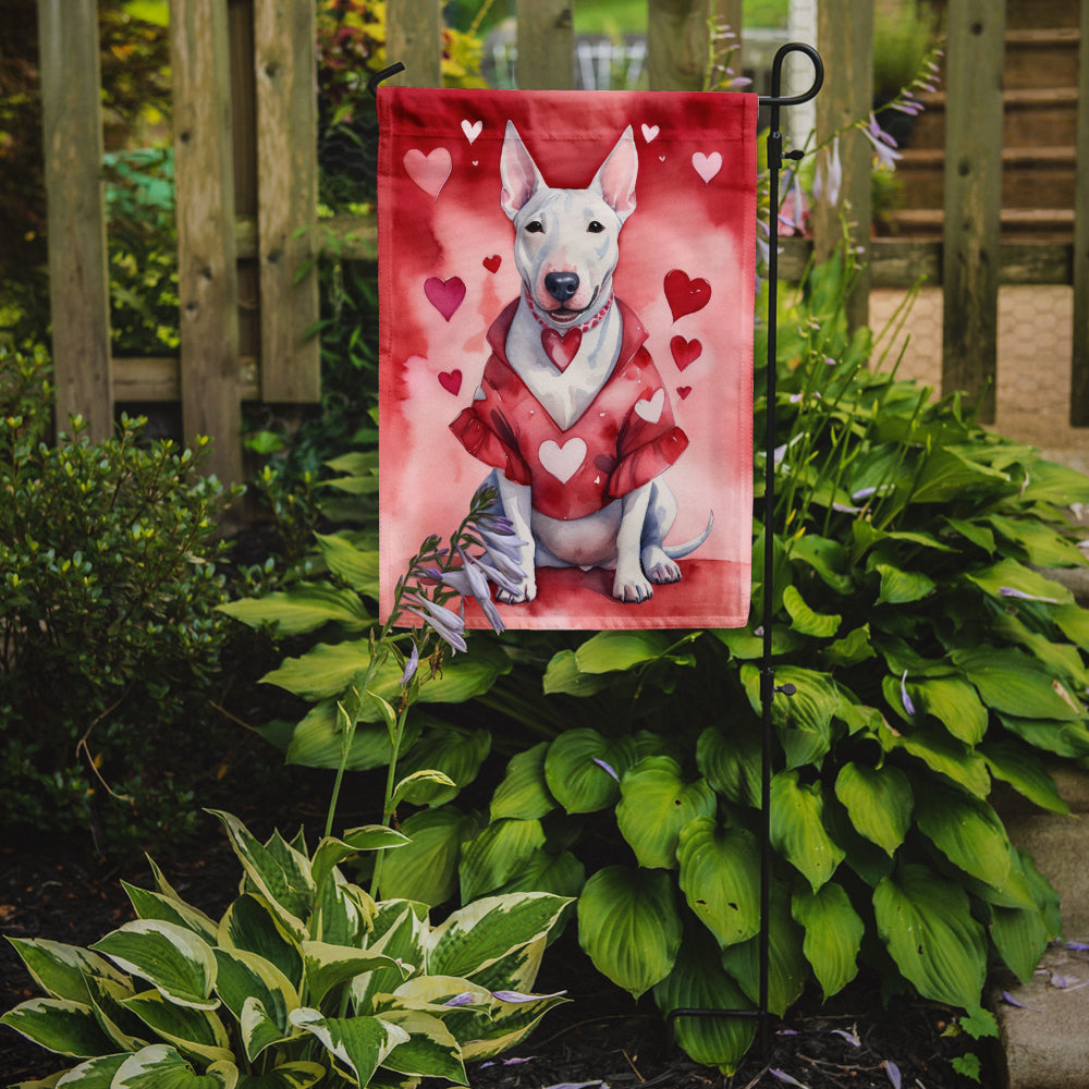 Bull Terrier My Valentine Garden Flag Mailbox Decorative Yard Banner Outside Patio Artwork for Flower Beds, Garden Size, Multicolor