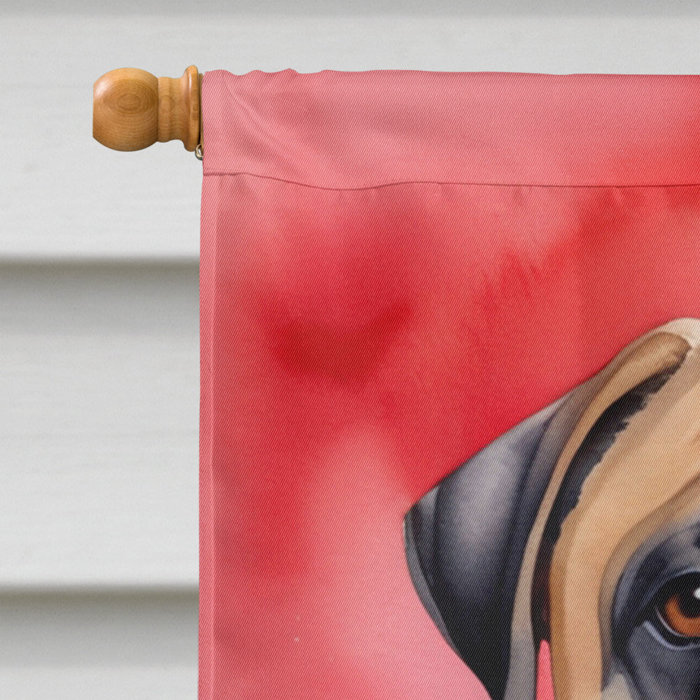 Bullmastiff My Valentine House Flag 28x40 Porch Sleeve Pole Decorative Outside Yard Banner Artwork Wall Hanging, Polyester