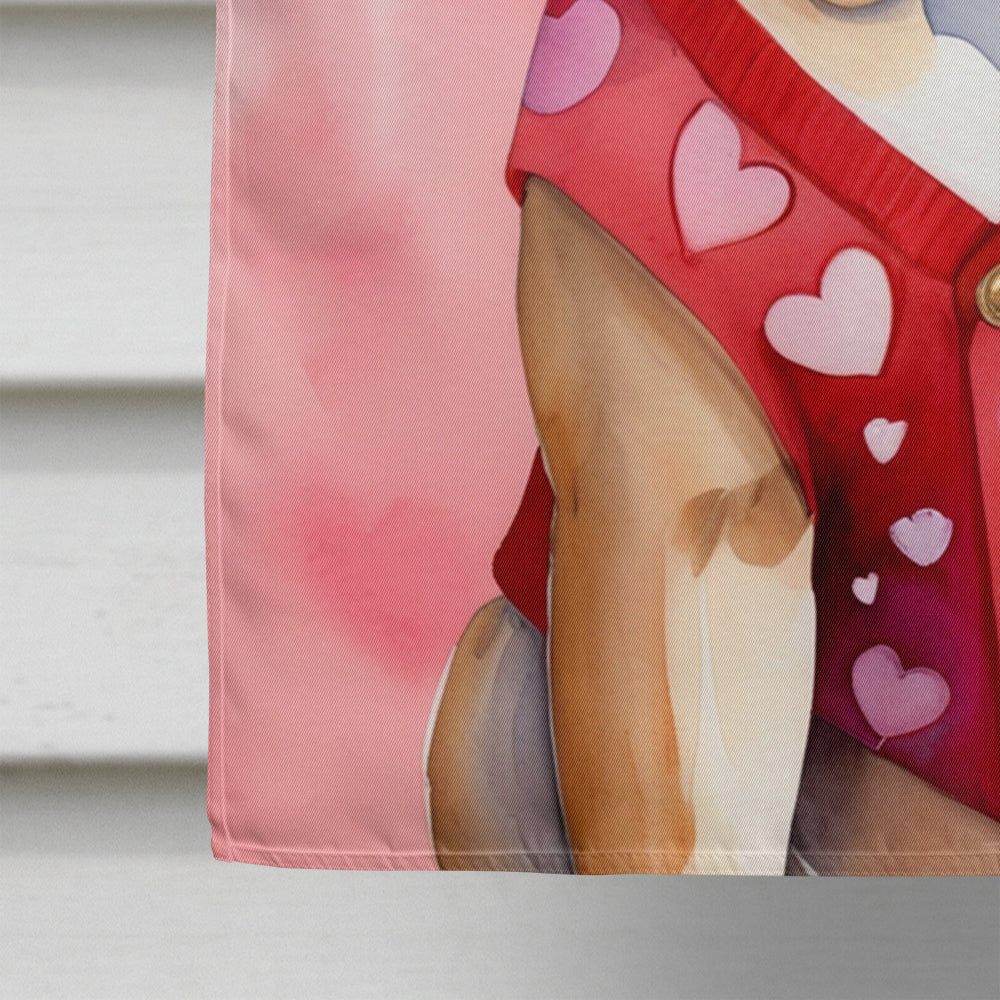 Bullmastiff My Valentine House Flag 28x40 Porch Sleeve Pole Decorative Outside Yard Banner Artwork Wall Hanging, Polyester