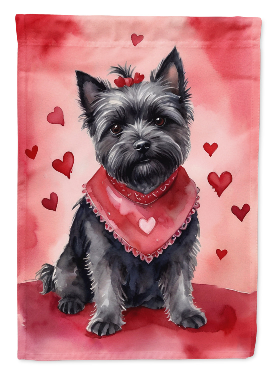 Cairn Terrier My Valentine Garden Flag Mailbox Decorative Yard Banner Outside Patio Artwork for Flower Beds, Garden Size, Multicolor