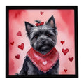 Cairn Terrier My Valentine Framed Metal Print Bathroom, Kitchen, Office, Home Decor Wall Art Ready to Hang, Square, 8X8