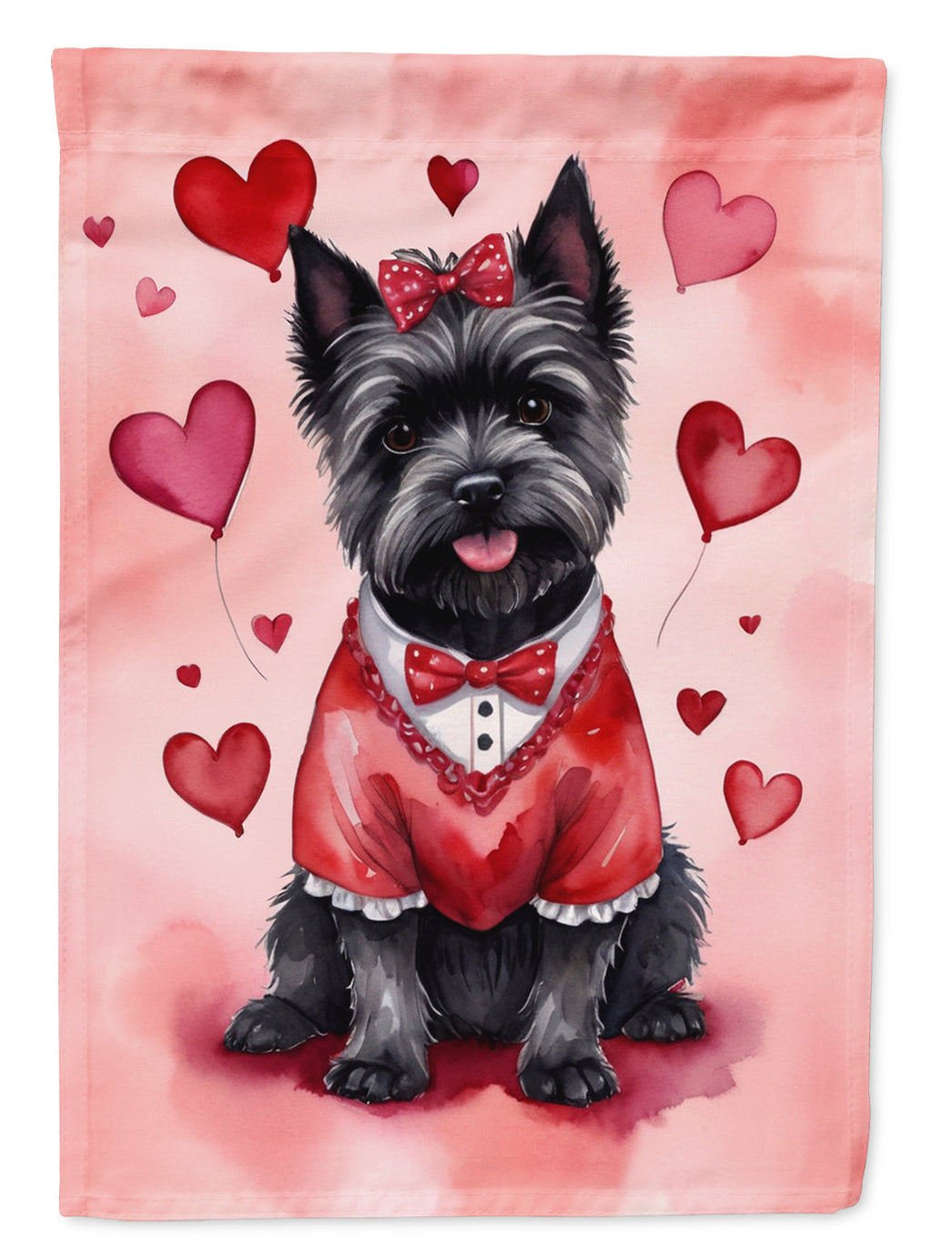 Cairn Terrier My Valentine Garden Flag Mailbox Decorative Yard Banner Outside Patio Artwork for Flower Beds, Garden Size, Multicolor