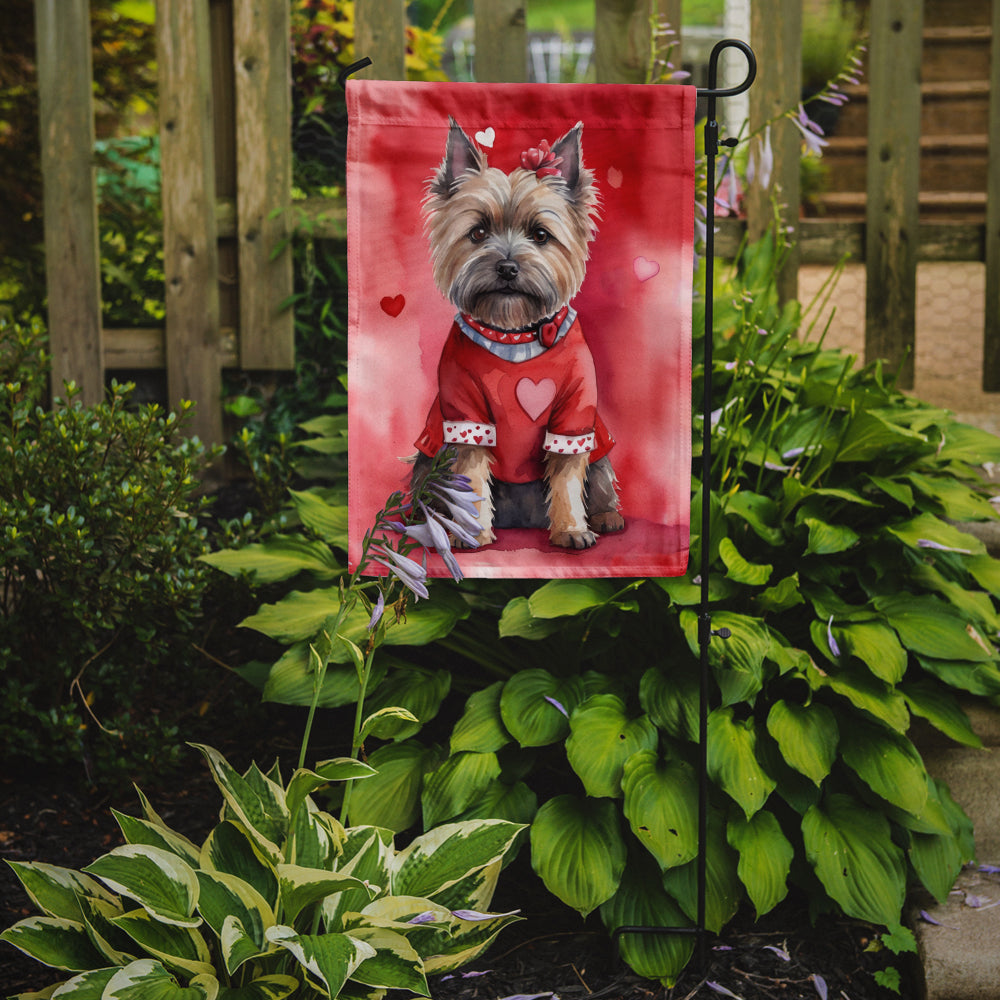 Cairn Terrier My Valentine Garden Flag Mailbox Decorative Yard Banner Outside Patio Artwork for Flower Beds, Garden Size, Multicolor
