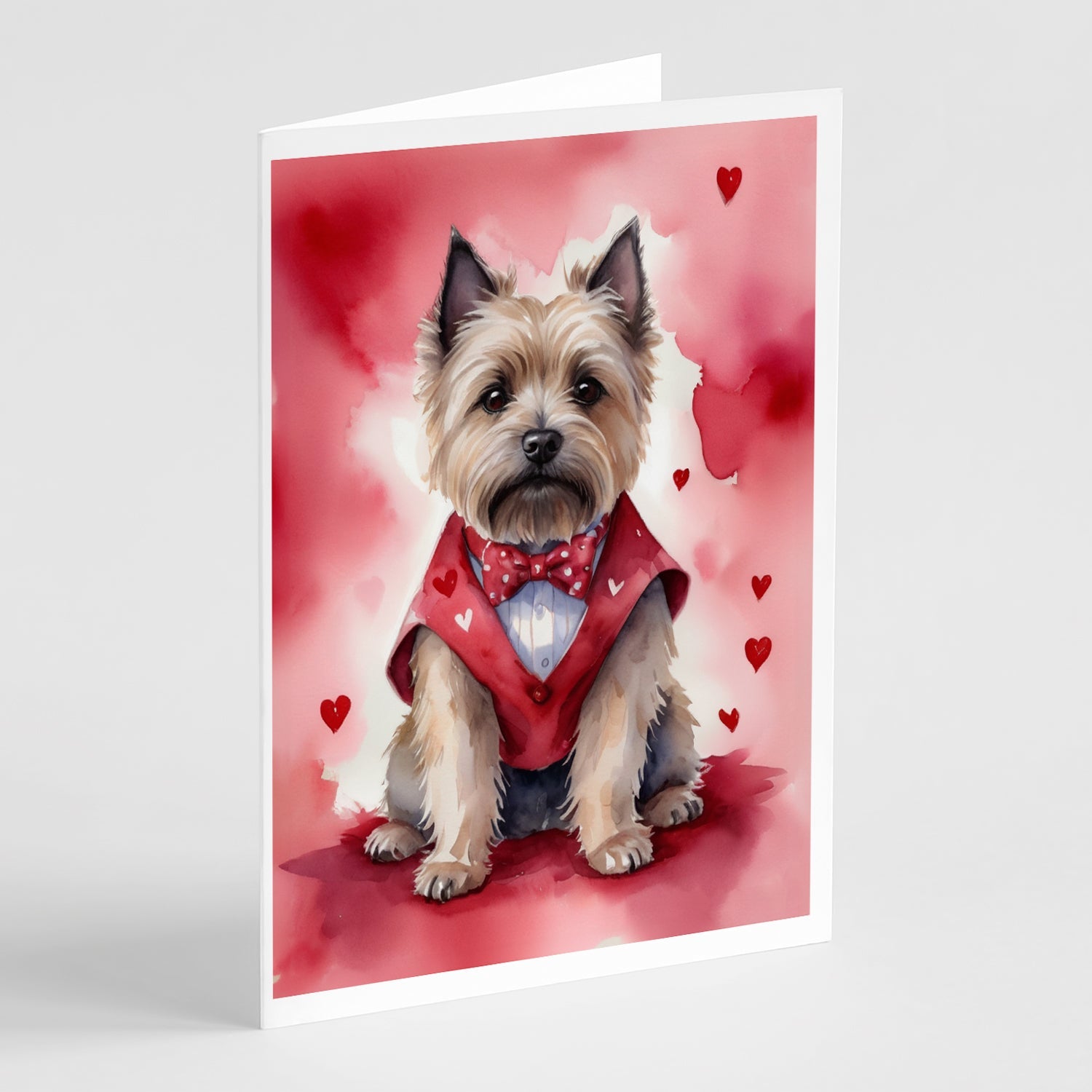 Cairn Terrier My Valentine Greeting Cards Pack of 8 Blank Cards with Envelopes Whimsical A7 Size 5x7