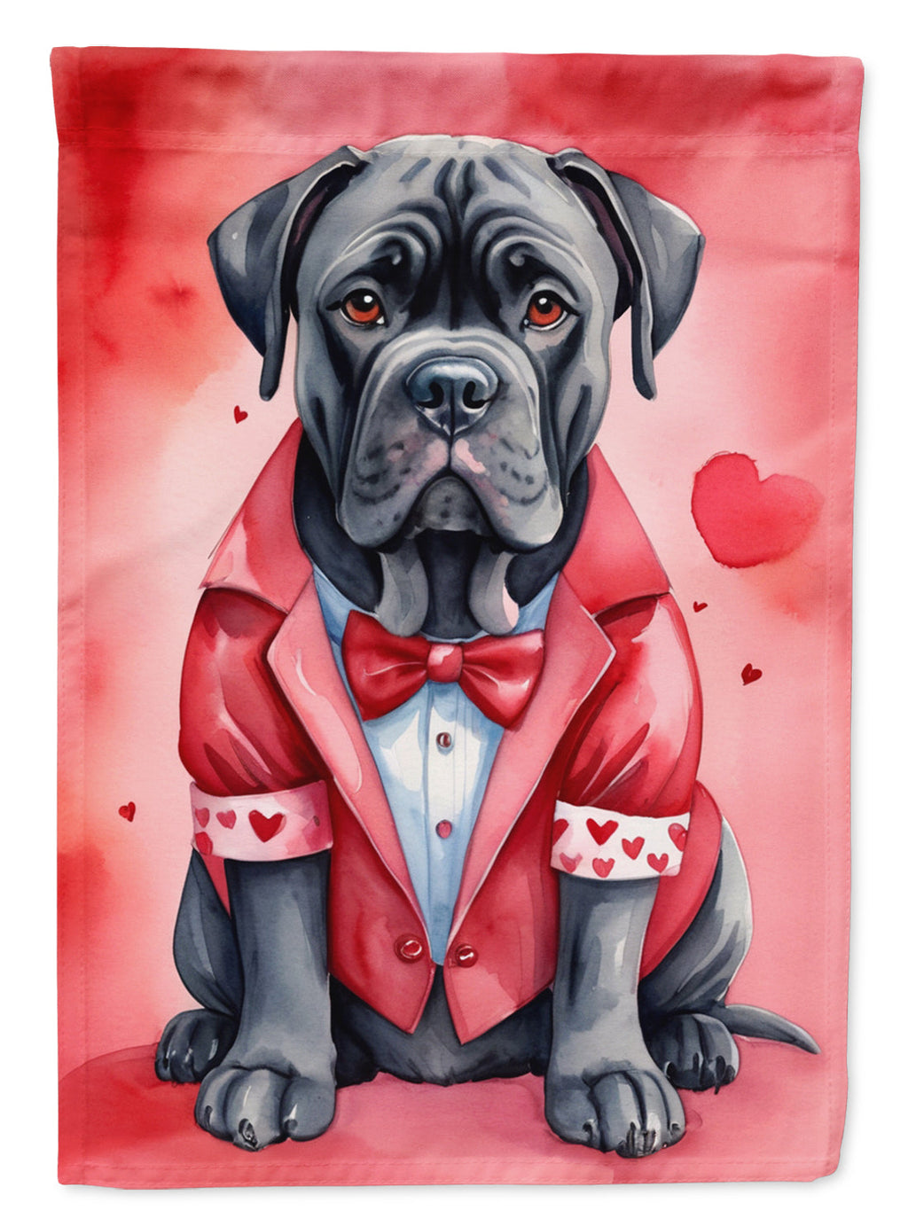 Cane Corso My Valentine House Flag 28x40 Porch Sleeve Pole Decorative Outside Yard Banner Artwork Wall Hanging, Polyester
