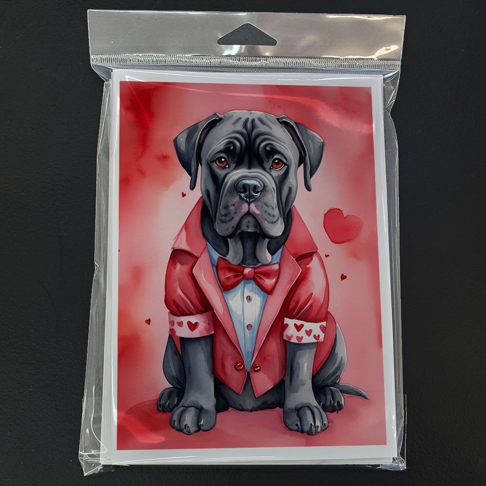 Cane Corso My Valentine Greeting Cards Pack of 8 Blank Cards with Envelopes Whimsical A7 Size 5x7