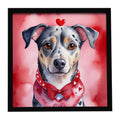 Catahoula My Valentine Framed Metal Print Bathroom, Kitchen, Office, Home Decor Wall Art Ready to Hang, Square, 8X8