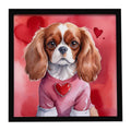 Cavalier Spaniel My Valentine Framed Metal Print Bathroom, Kitchen, Office, Home Decor Wall Art Ready to Hang, Square, 8X8