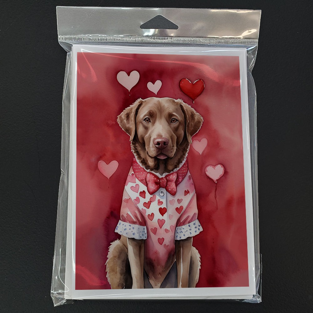 Chesapeake Bay Retriever My Valentine Greeting Cards Pack of 8 Blank Cards with Envelopes Whimsical A7 Size 5x7