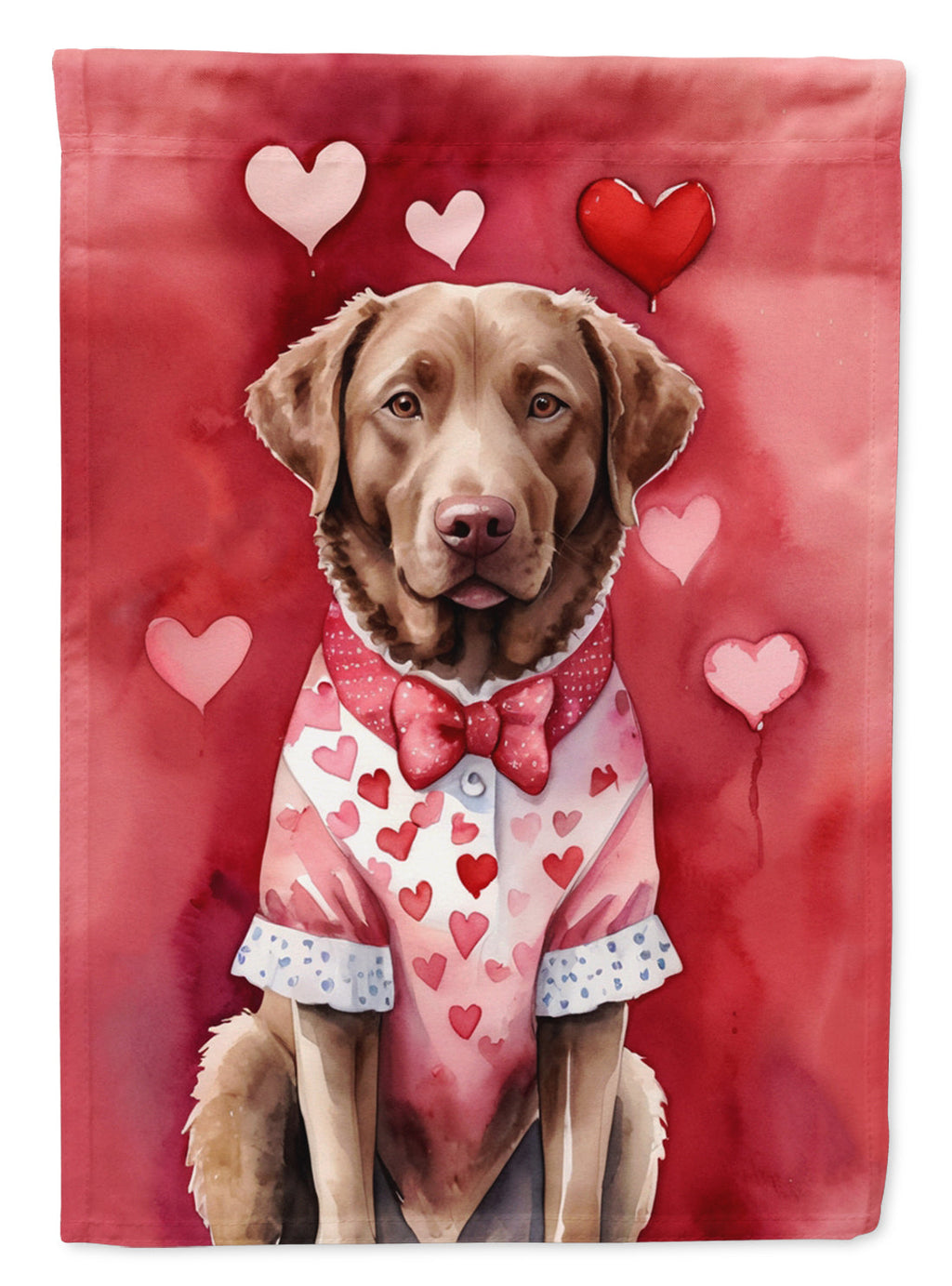 Chesapeake Bay Retriever My Valentine Garden Flag Mailbox Decorative Yard Banner Outside Patio Artwork for Flower Beds, Garden Size, Multicolor
