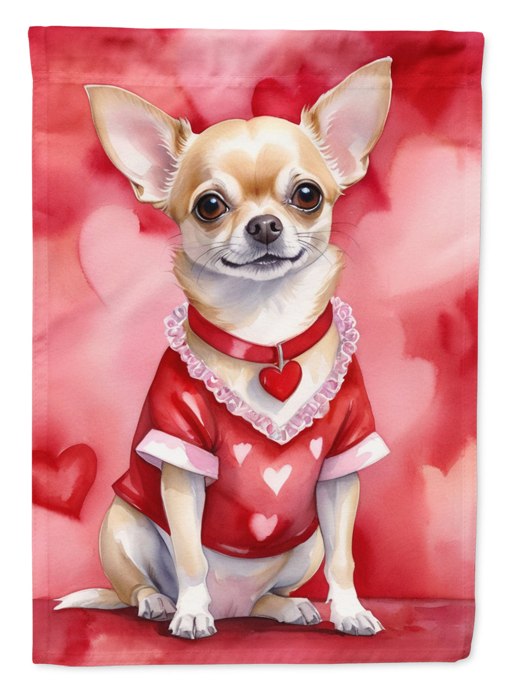 Chihuahua My Valentine Garden Flag Mailbox Decorative Yard Banner Outside Patio Artwork for Flower Beds, Garden Size, Multicolor