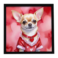 Chihuahua My Valentine Framed Metal Print Bathroom, Kitchen, Office, Home Decor Wall Art Ready to Hang, Square, 8X8