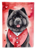 Chow Chow My Valentine House Flag 28x40 Porch Sleeve Pole Decorative Outside Yard Banner Artwork Wall Hanging, Polyester