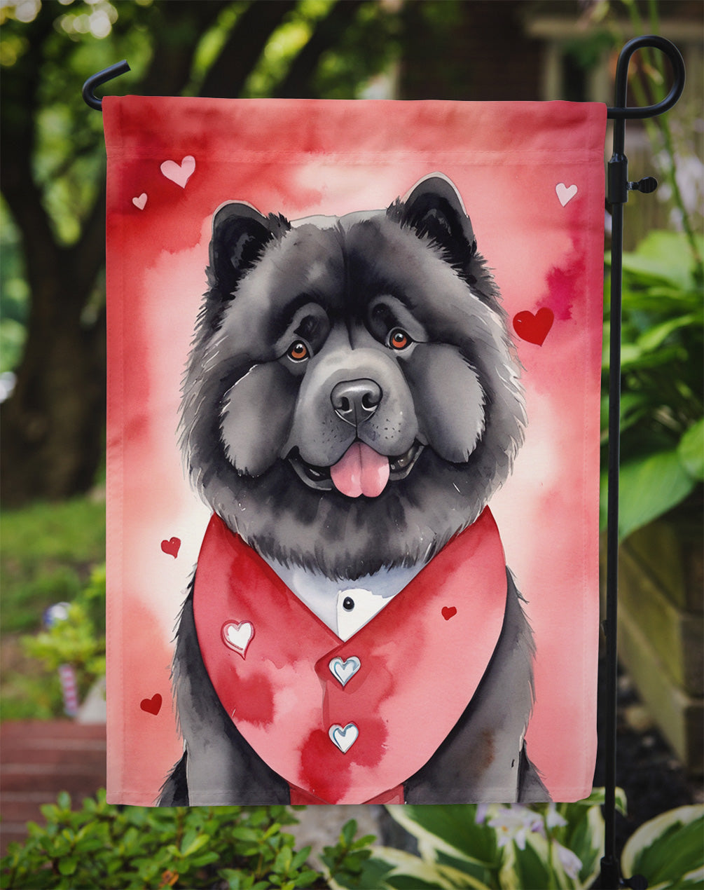 Chow Chow My Valentine Garden Flag Mailbox Decorative Yard Banner Outside Patio Artwork for Flower Beds, Garden Size, Multicolor