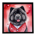 Chow Chow My Valentine Framed Metal Print Bathroom, Kitchen, Office, Home Decor Wall Art Ready to Hang, Square, 8X8