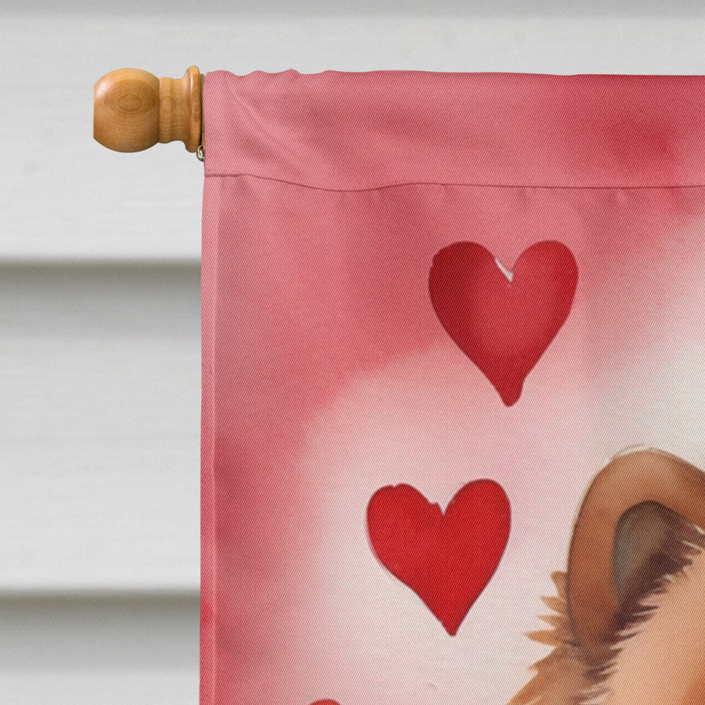 Chow Chow My Valentine House Flag 28x40 Porch Sleeve Pole Decorative Outside Yard Banner Artwork Wall Hanging, Polyester