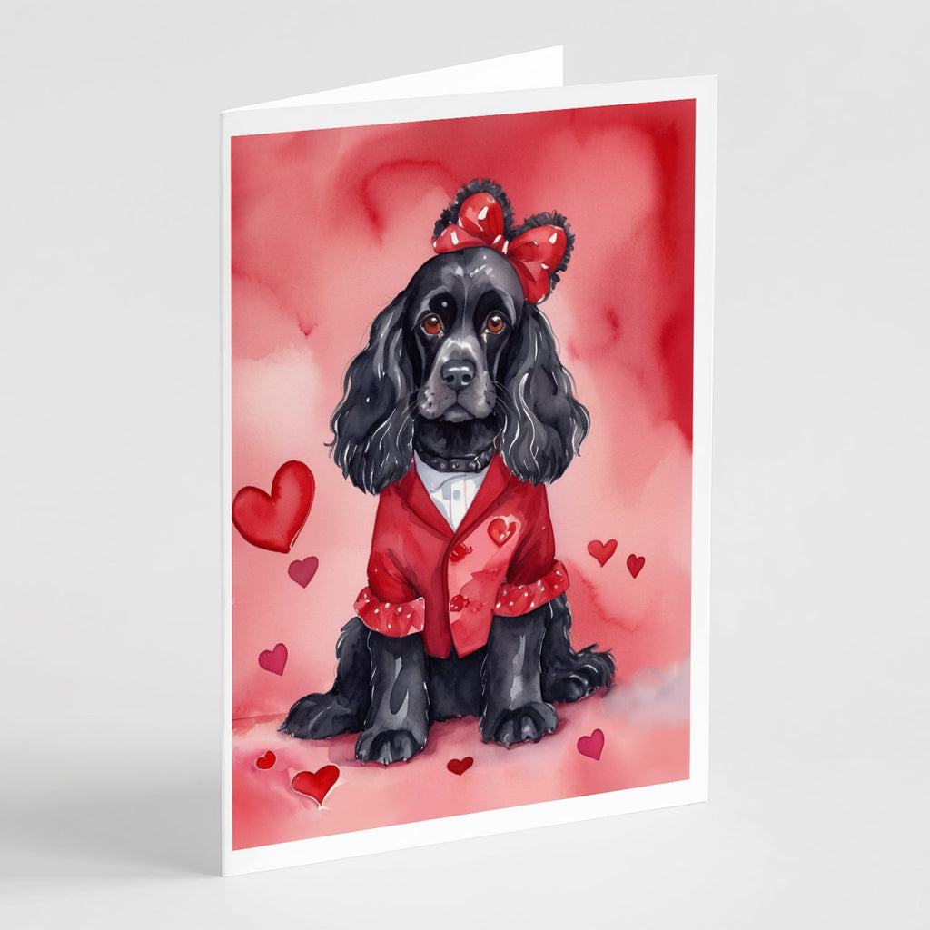 Cocker Spaniel My Valentine Greeting Cards Pack of 8 Blank Cards with Envelopes Whimsical A7 Size 5x7