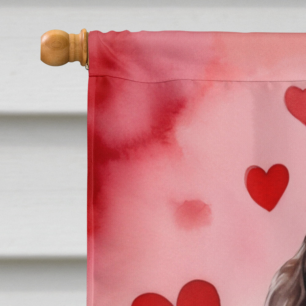 Cocker Spaniel My Valentine House Flag 28x40 Porch Sleeve Pole Decorative Outside Yard Banner Artwork Wall Hanging, Polyester