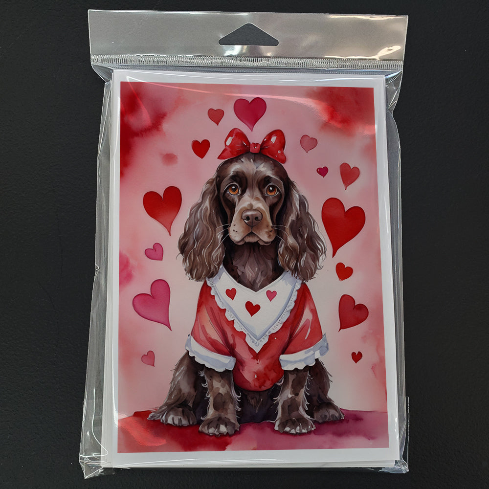 Cocker Spaniel My Valentine Greeting Cards Pack of 8 Blank Cards with Envelopes Whimsical A7 Size 5x7