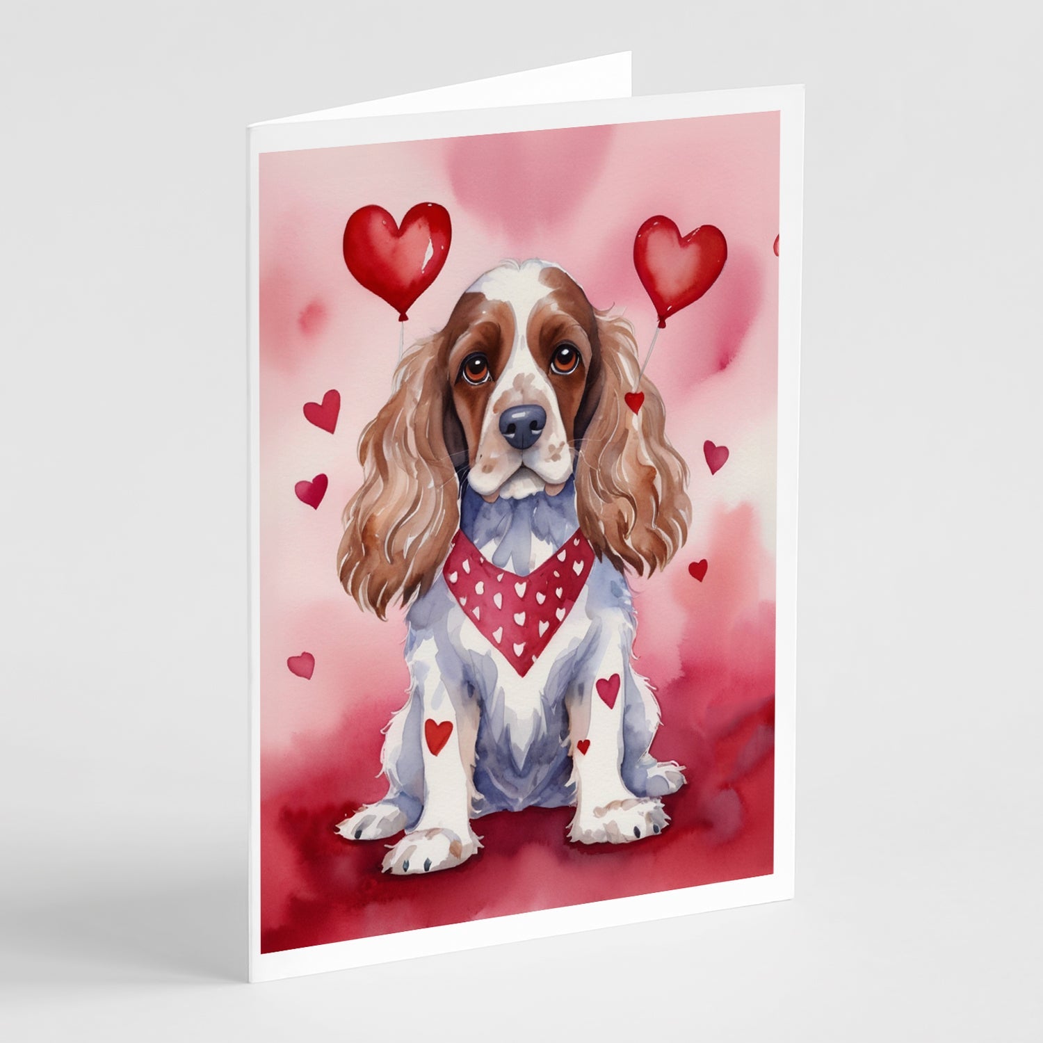 Cocker Spaniel My Valentine Greeting Cards Pack of 8 Blank Cards with Envelopes Whimsical A7 Size 5x7