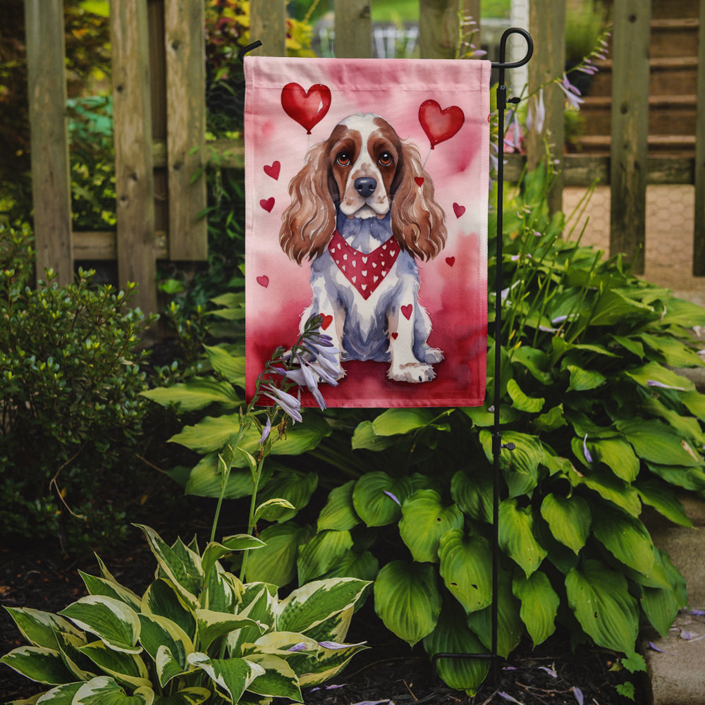 Cocker Spaniel My Valentine Garden Flag Mailbox Decorative Yard Banner Outside Patio Artwork for Flower Beds, Garden Size, Multicolor