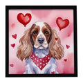 Cocker Spaniel My Valentine Framed Metal Print Bathroom, Kitchen, Office, Home Decor Wall Art Ready to Hang, Square, 8X8