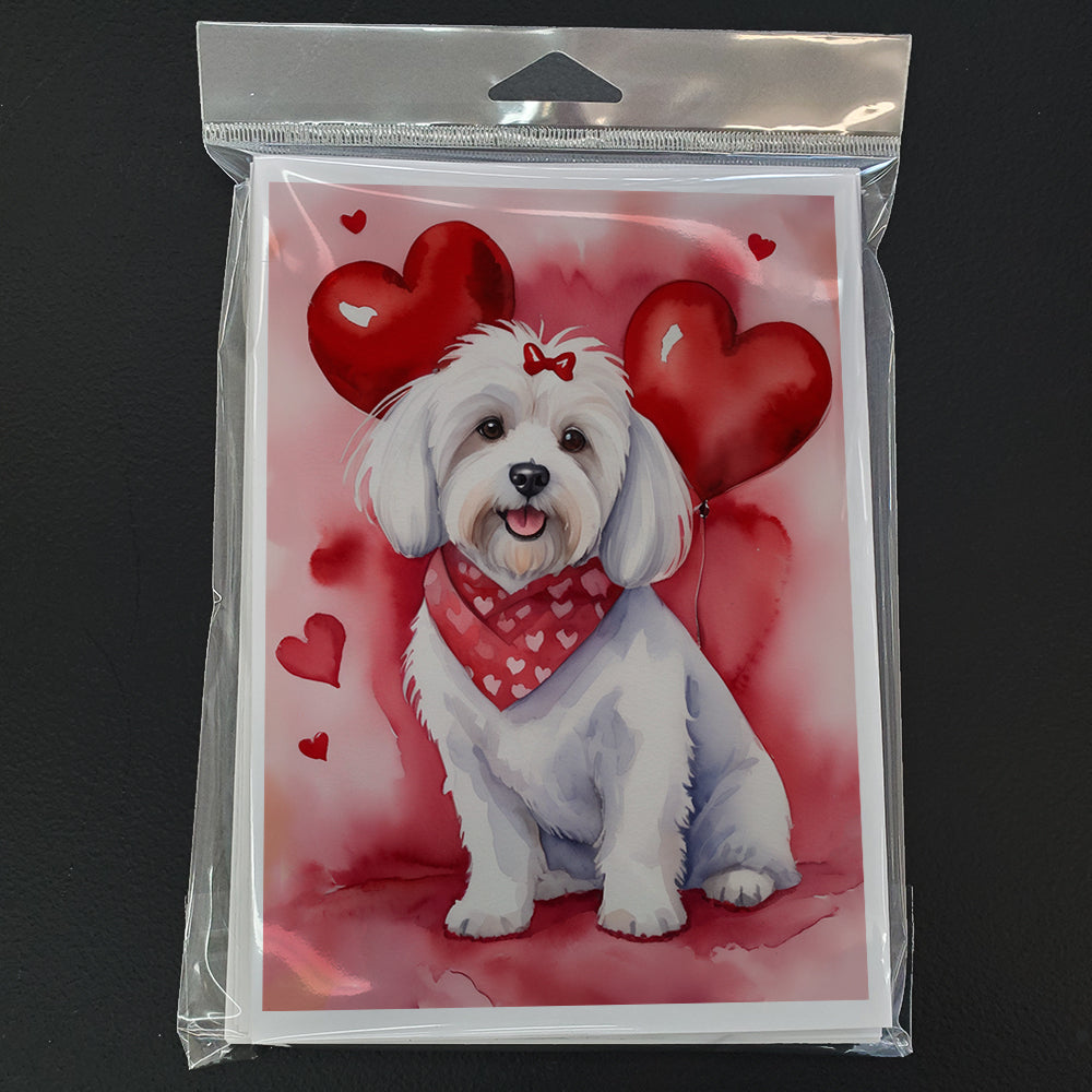 Coton de Tulear My Valentine Greeting Cards Pack of 8 Blank Cards with Envelopes Whimsical A7 Size 5x7