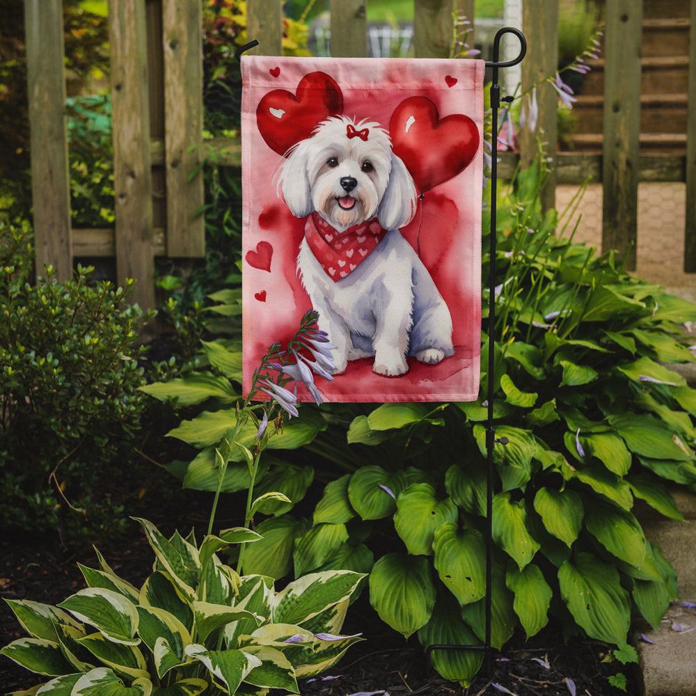Coton de Tulear My Valentine Garden Flag Mailbox Decorative Yard Banner Outside Patio Artwork for Flower Beds, Garden Size, Multicolor