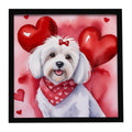 Coton de Tulear My Valentine Framed Metal Print Bathroom, Kitchen, Office, Home Decor Wall Art Ready to Hang, Square, 8X8
